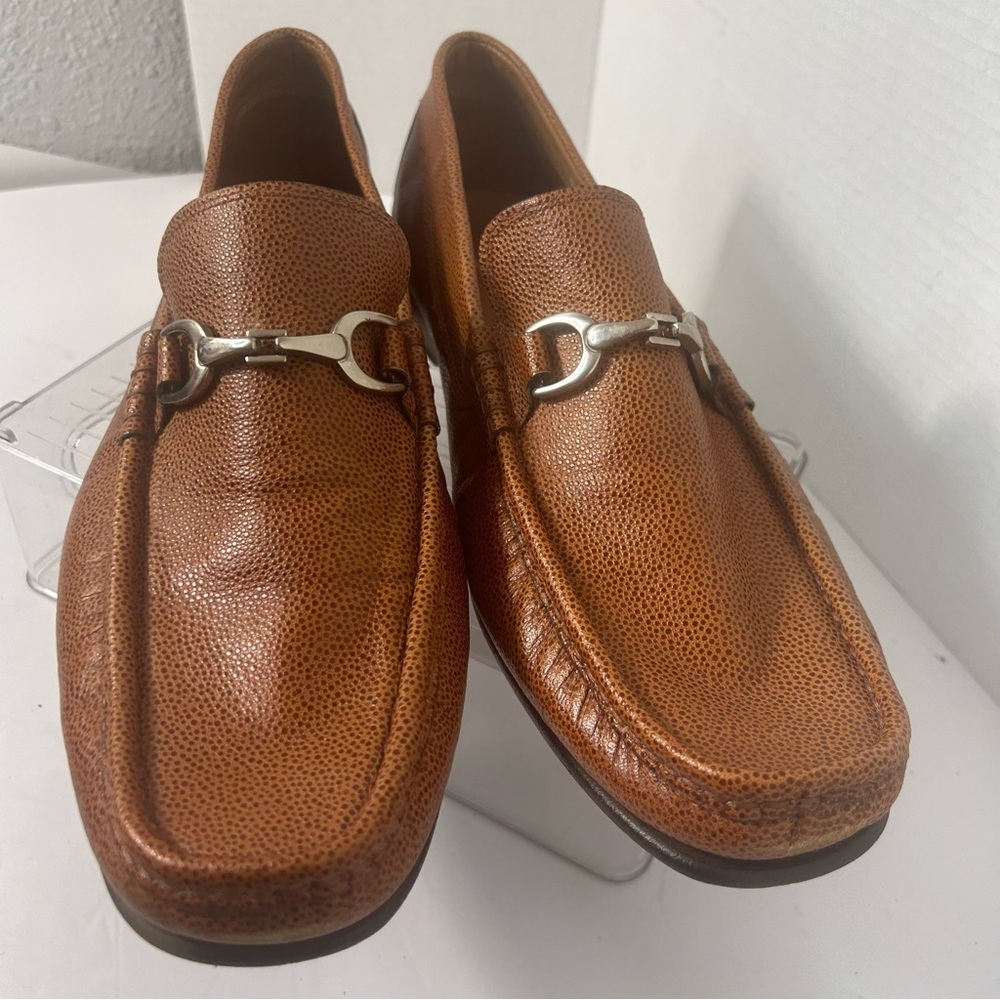 DONALD PLINER Men’s Leather Saddle Darrin Loafer Horsebit Buckle Quiet Luxury 13 - Picture 2 of 8